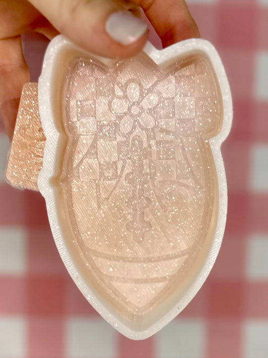 Football with checkered bow vent clip