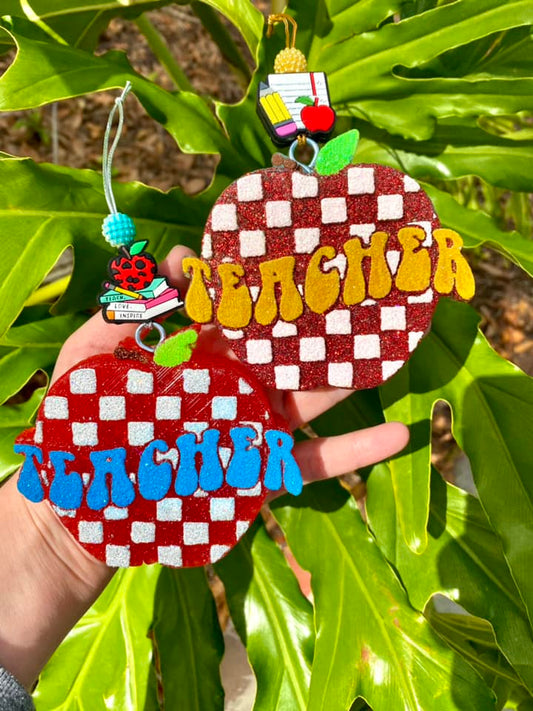 Checkered teacher apple