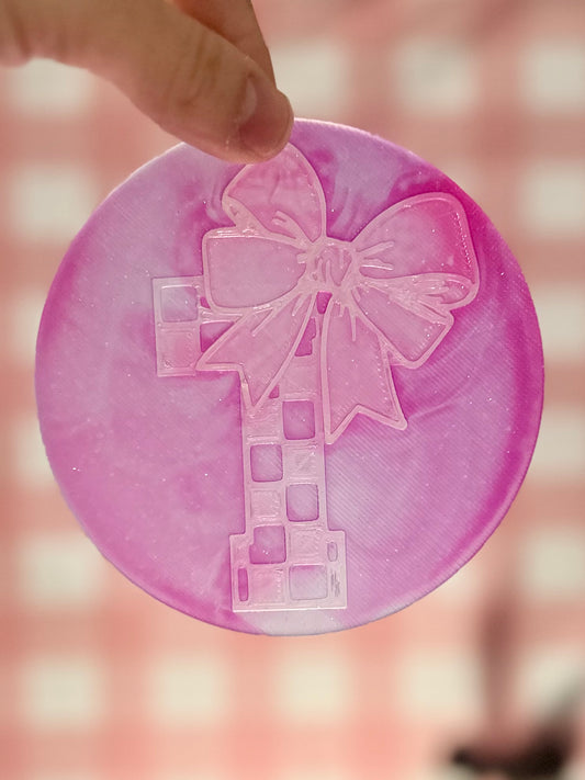 Circular Checkered Bow Alphabet- choose your insert/s READ DESCRIPTION