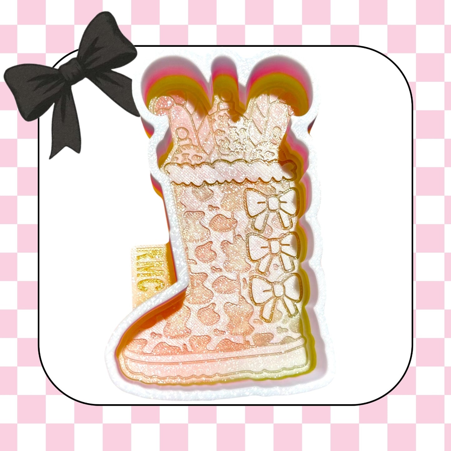 Cowprint Christmas boot