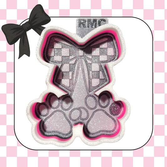 Dog paw cherries with checkered bow