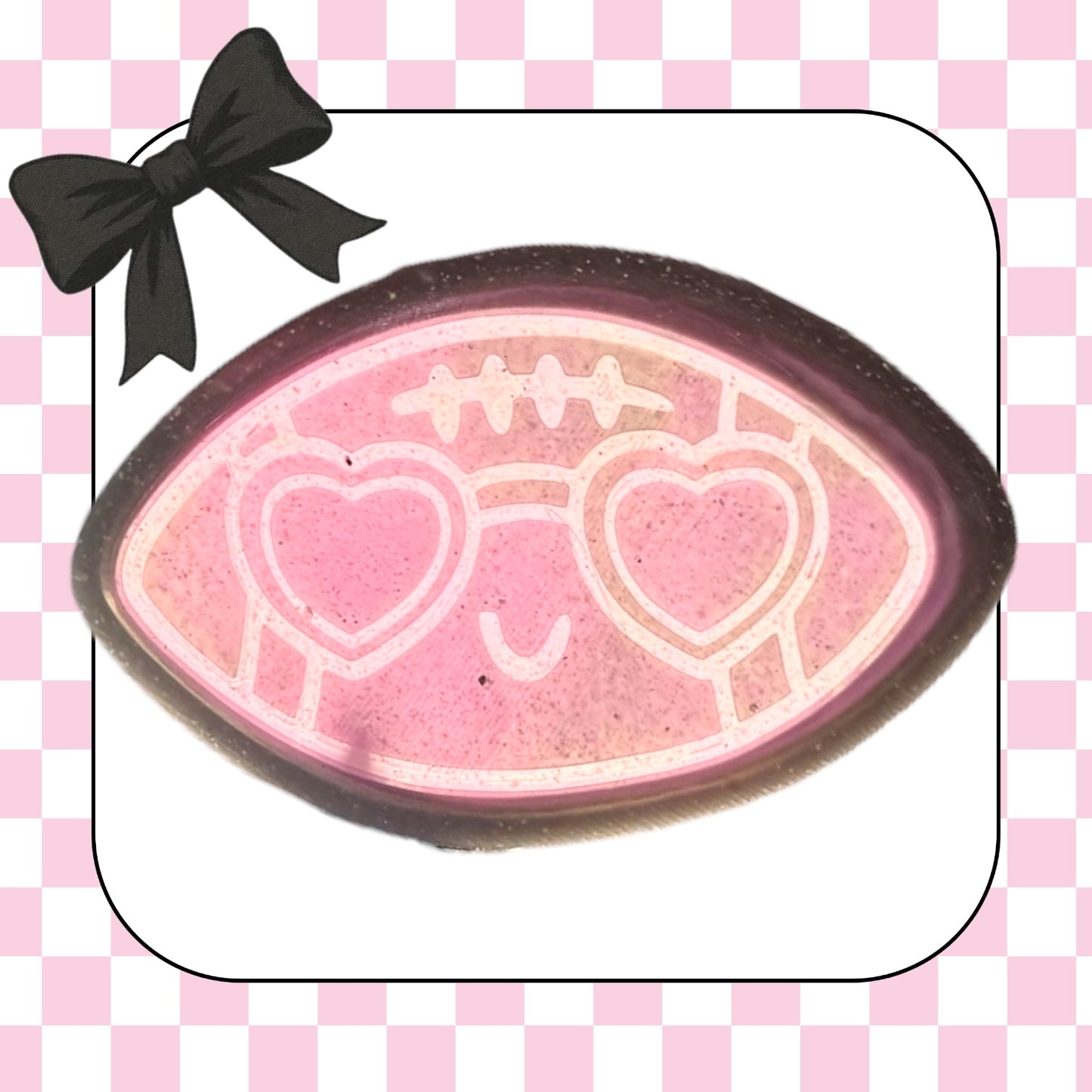 Football with heart glasses
