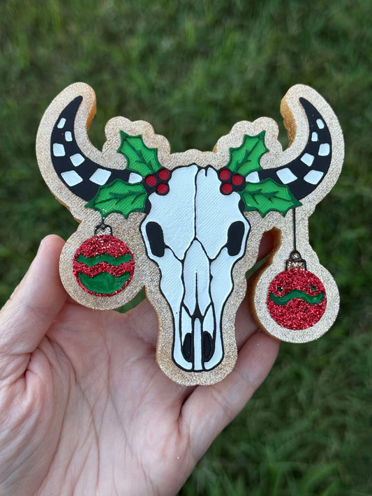 Groovy ornament bull skull