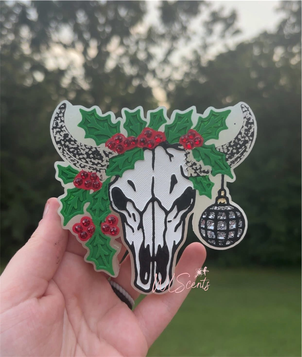 Mistletoe bull skull