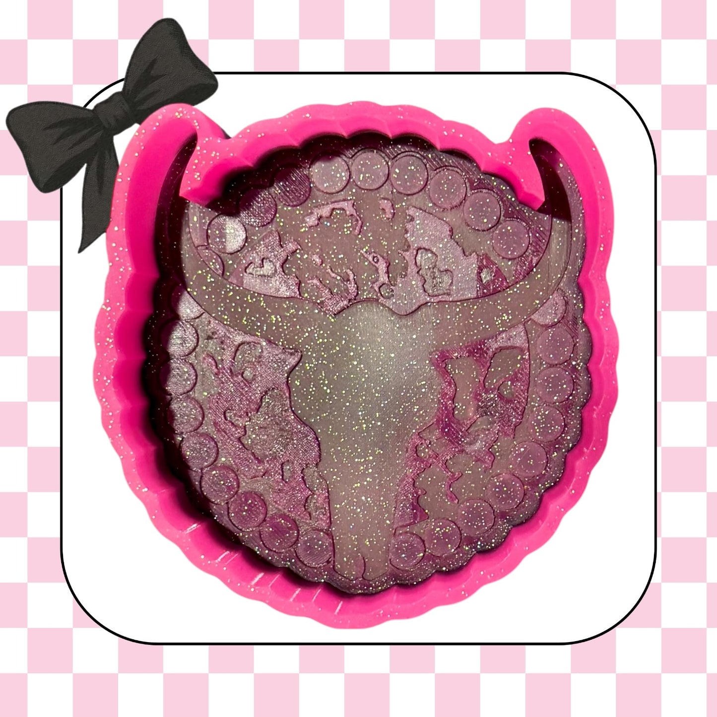 Cowprint concho bull skull