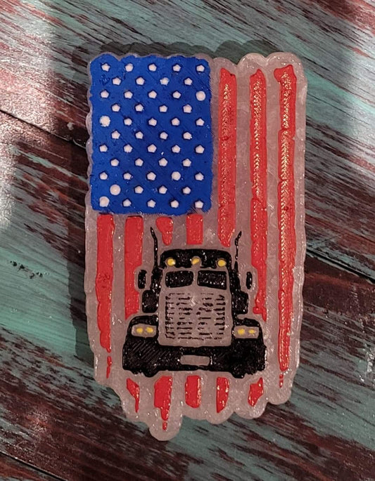 Semi Truck American Flag
