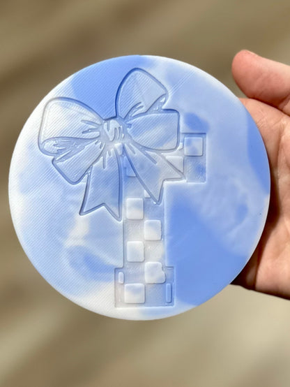 Circular Checkered Bow Alphabet- choose your insert/s READ DESCRIPTION