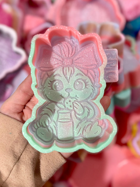 Mean one baby with milk and cookies