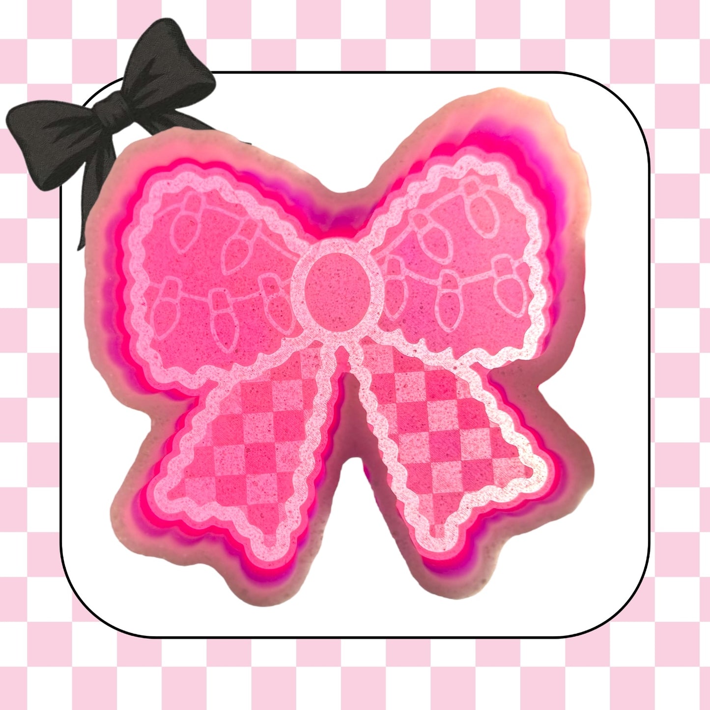 Checkered lights bow