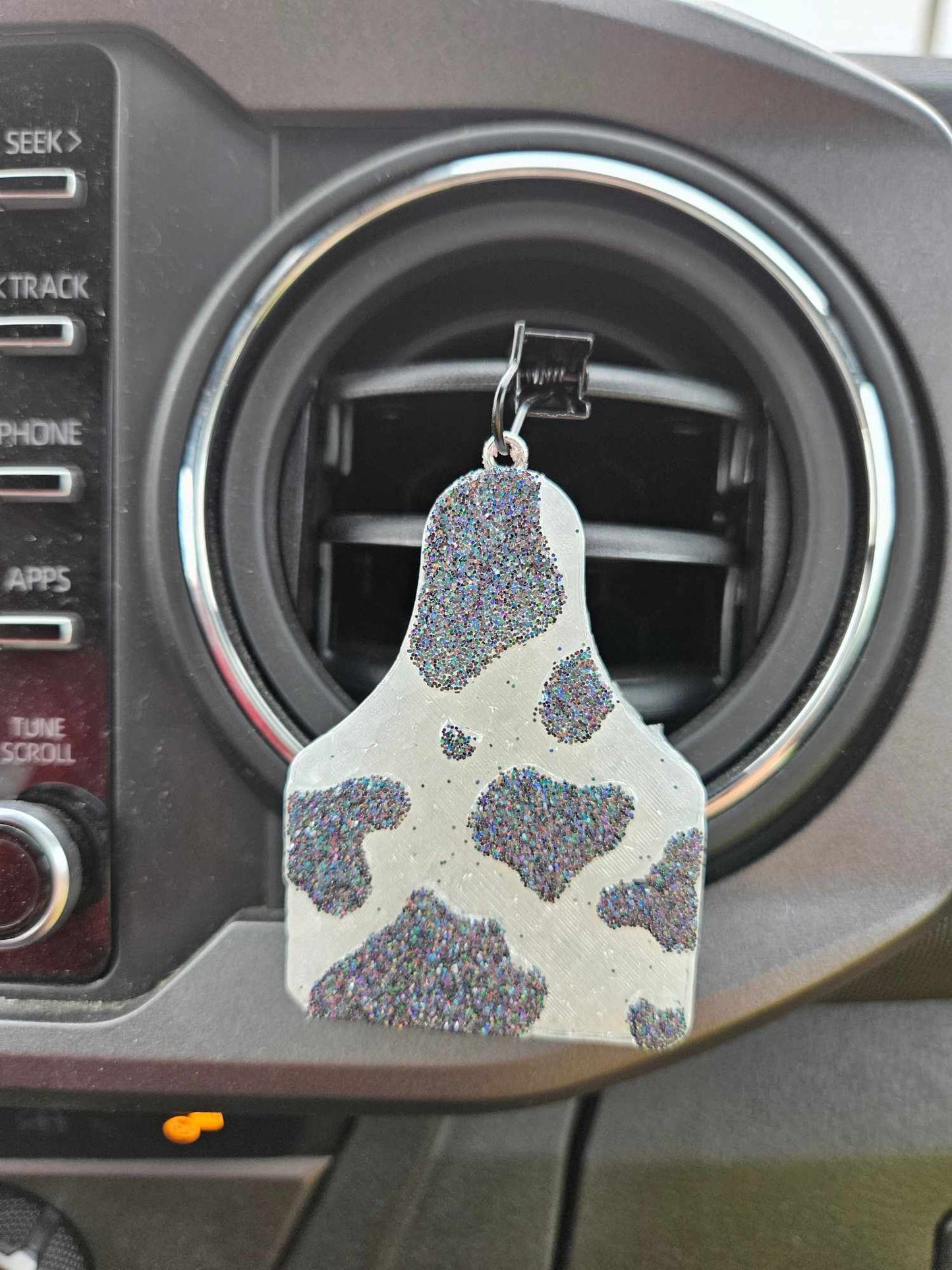 Cow Print Cowtag vent clip