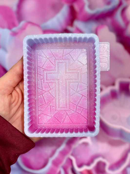 Stained glass with cross