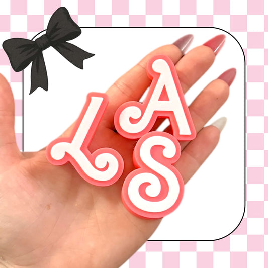 Pink Barbie letter Stanley Straw Topper