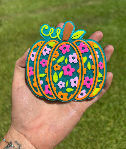 Floral pumpkin vent clip
