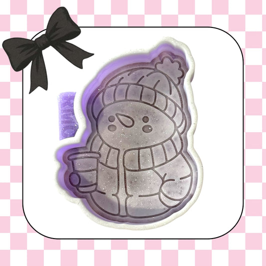 Snowman in puffer coat