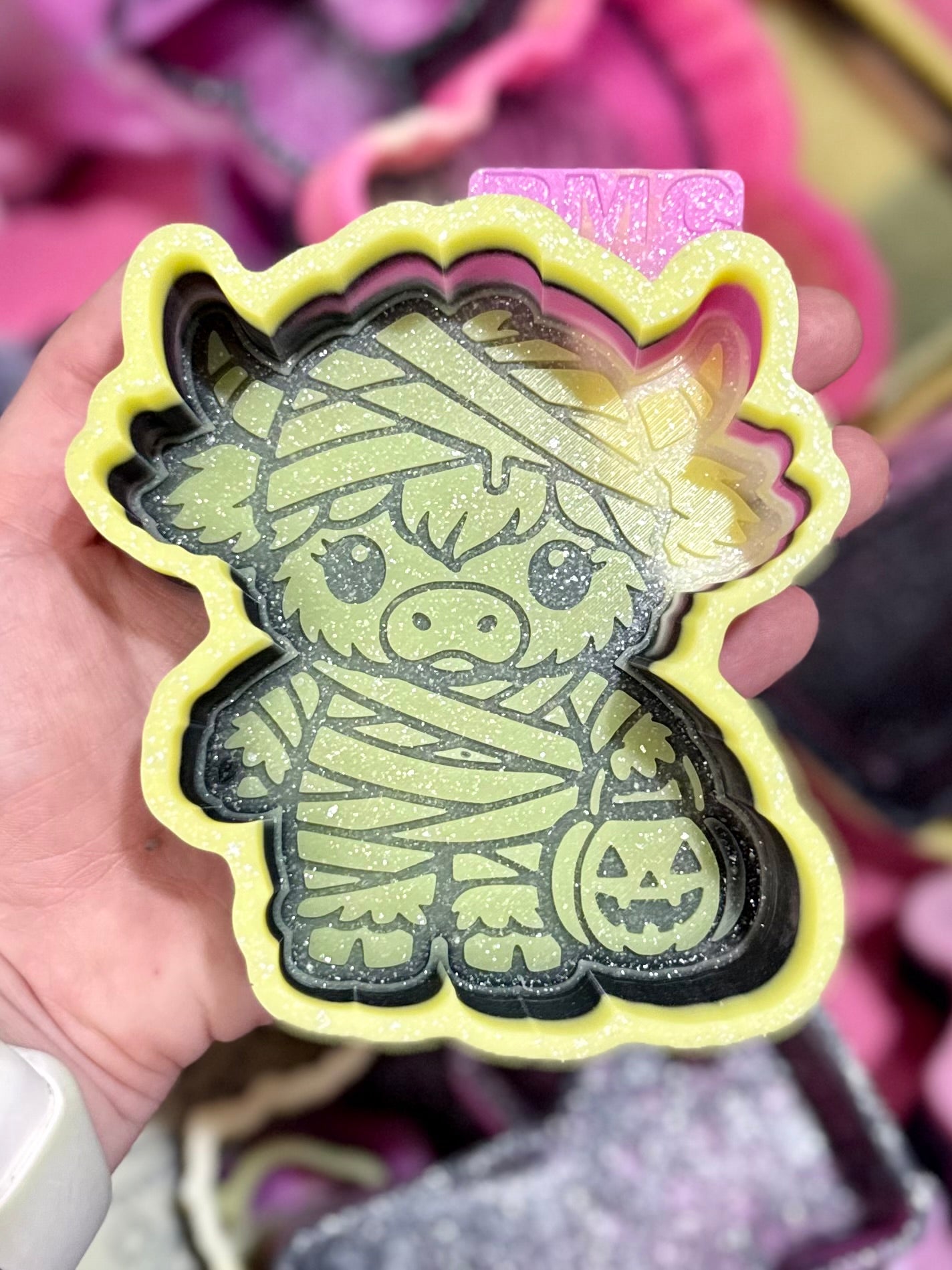 Zombie cow with Halloween bucket