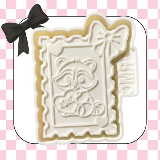 Stamp Raccoon xoxo heart