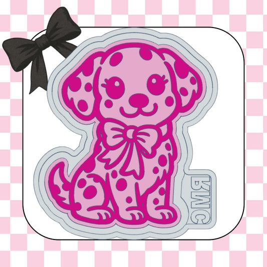 Dalmatian dog with bow