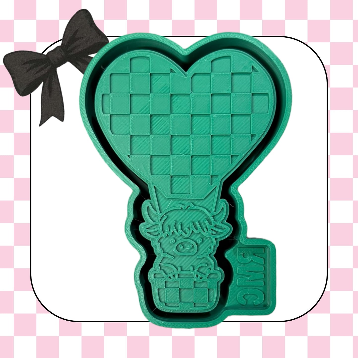 Heart hot air balloon with highland