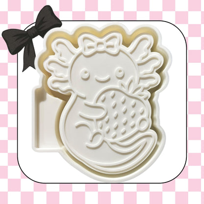 Axolotl with strawberry