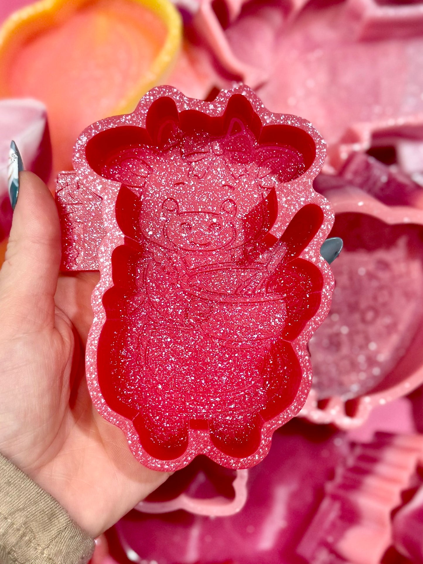 Cow with mixing bowl