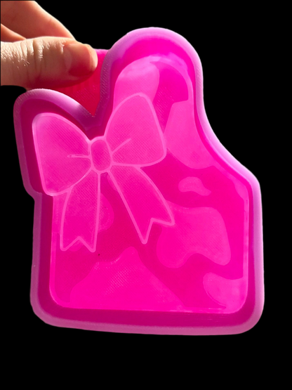 Cowprint cowtag with bow