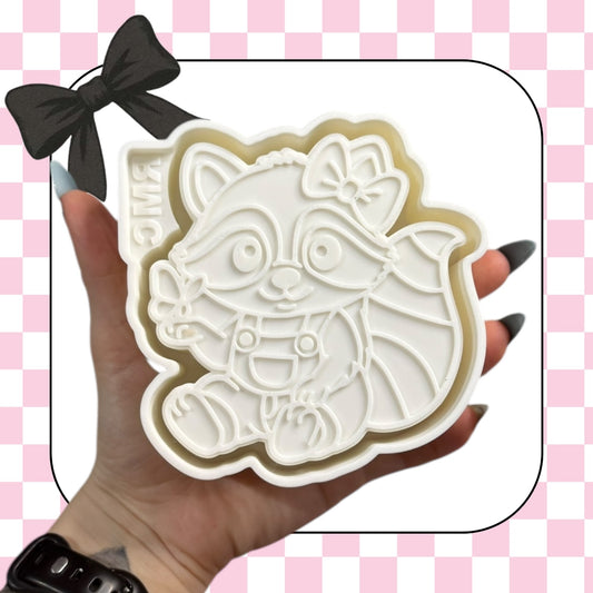 Raccoon with butterfly