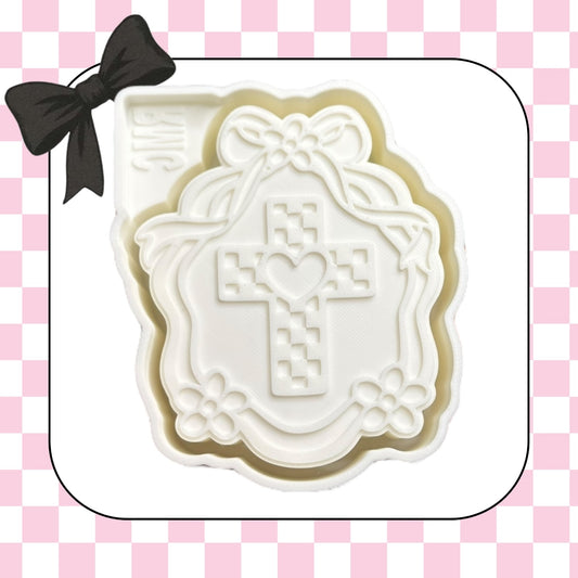 Checkered cross in frame