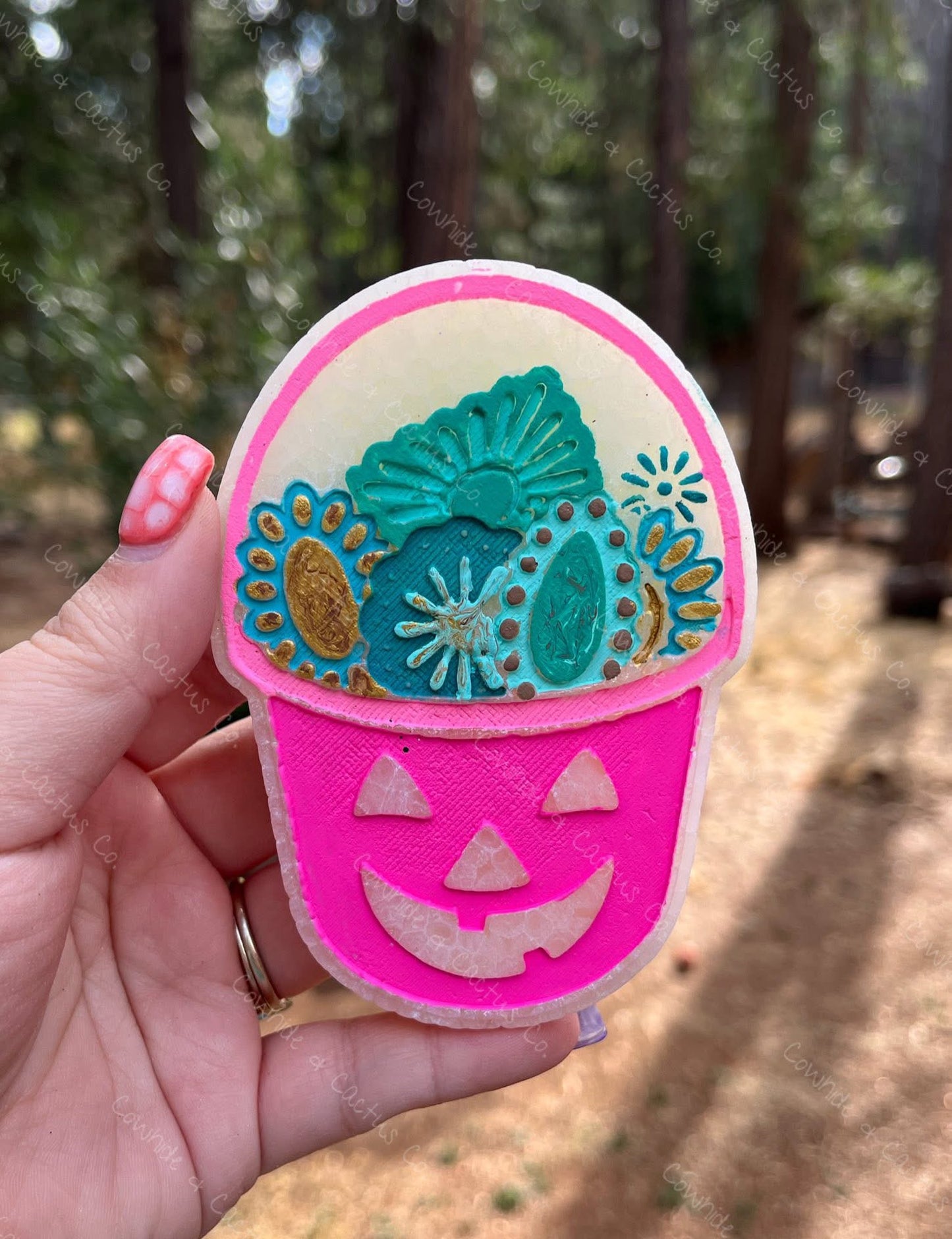 Turquoise halloween bucket