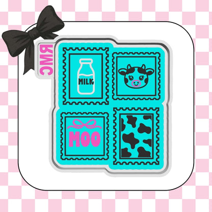 Cow stamp collage