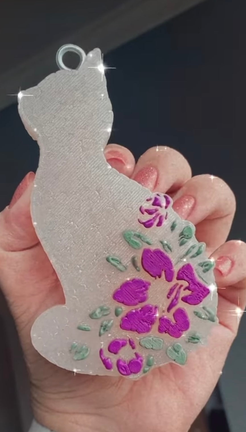 Floral Kitty vent clip